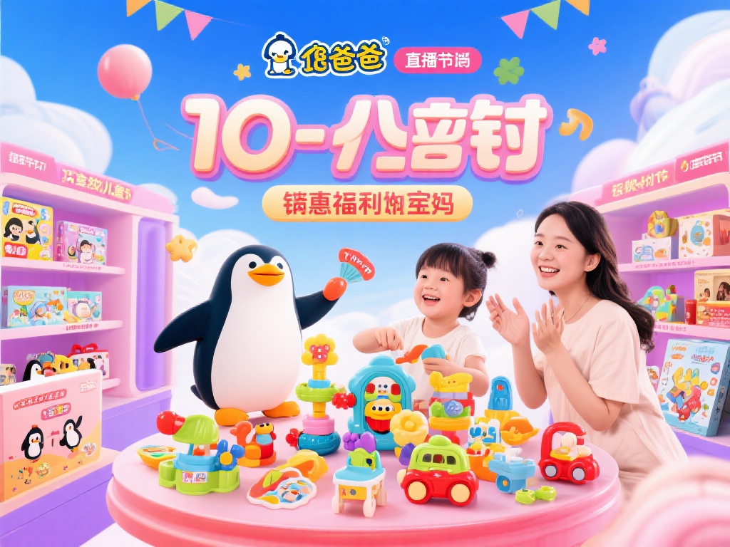 马上开播，狂轰滥炸10分钟，超多福利大家记得先下手！！企鹅爸爸直播间企鹅爸爸儿童节大场 宝妈推荐 儿童玩具